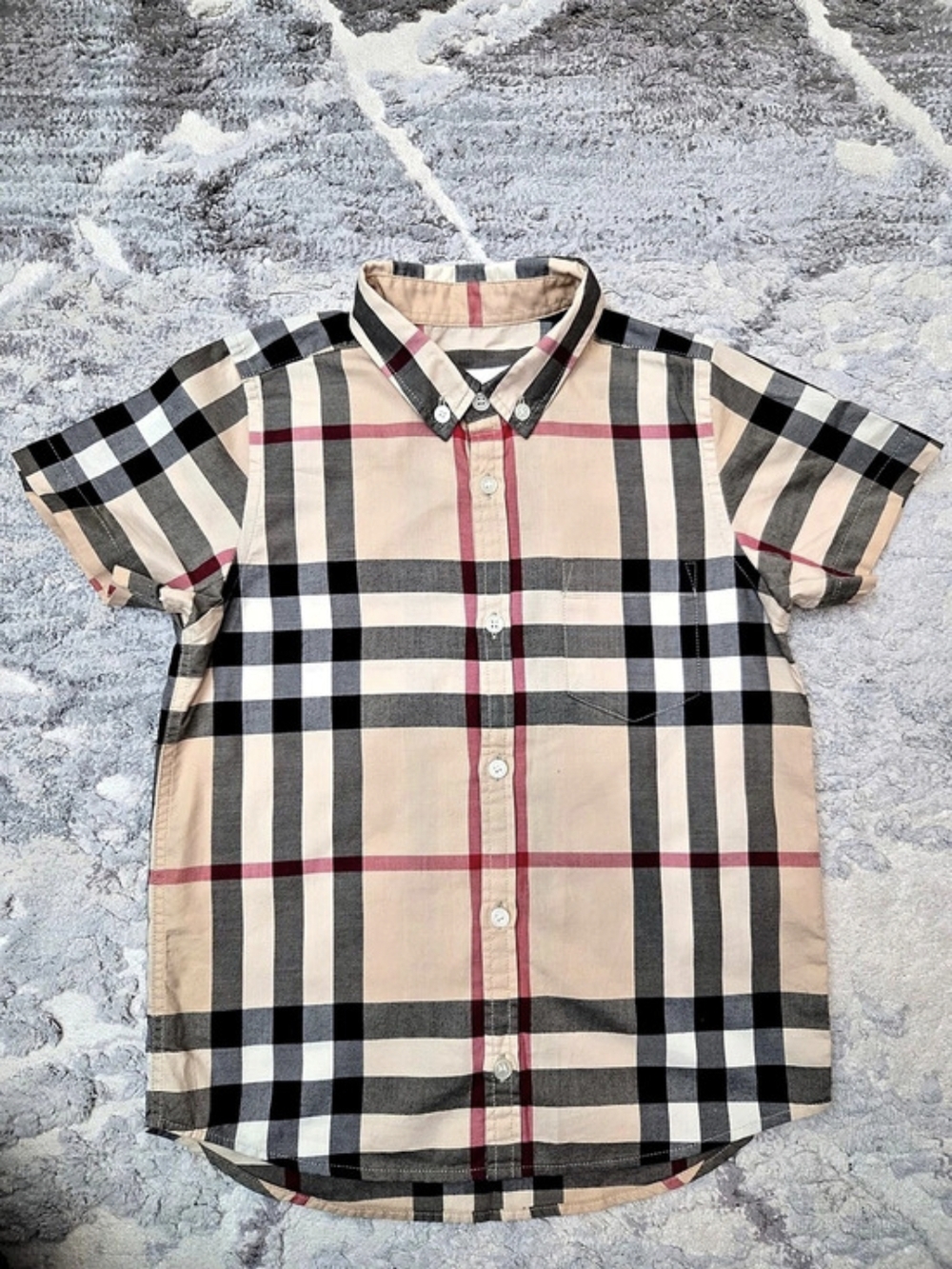 Burberry Kids Vintage Check Cotton Short-Sleeve Shirt